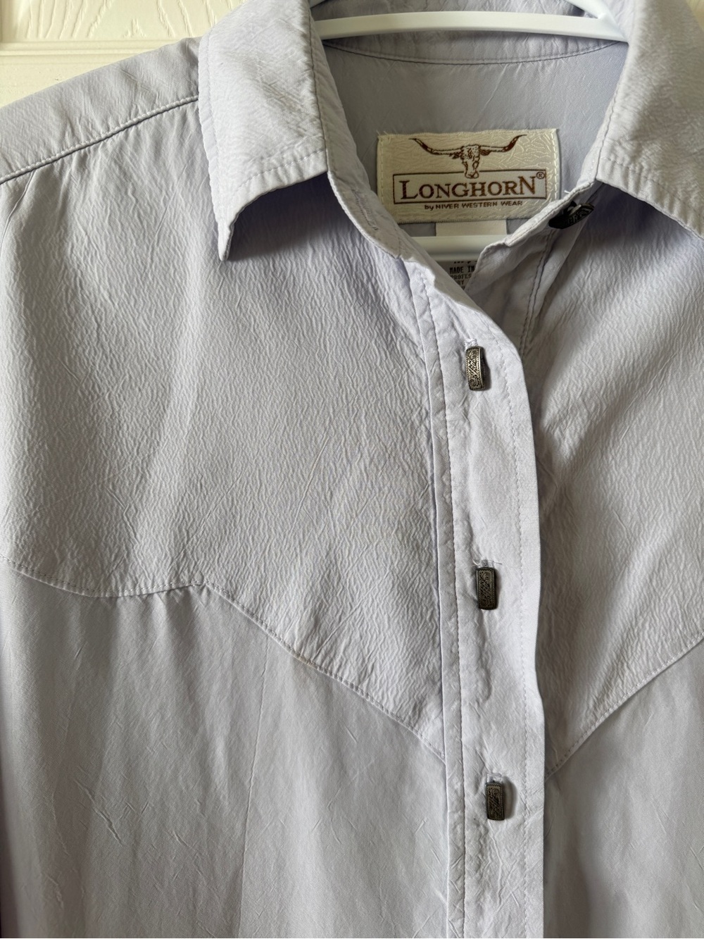 Made in USA 80s Lavender Western Button-Down Shirt Men’s XS Stampede Rodeo - Picture 4 of 6